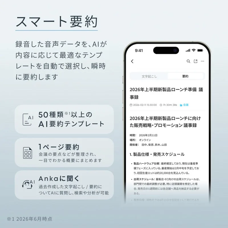 Soundcore Work のAIスマート要約（Anker公式画像）